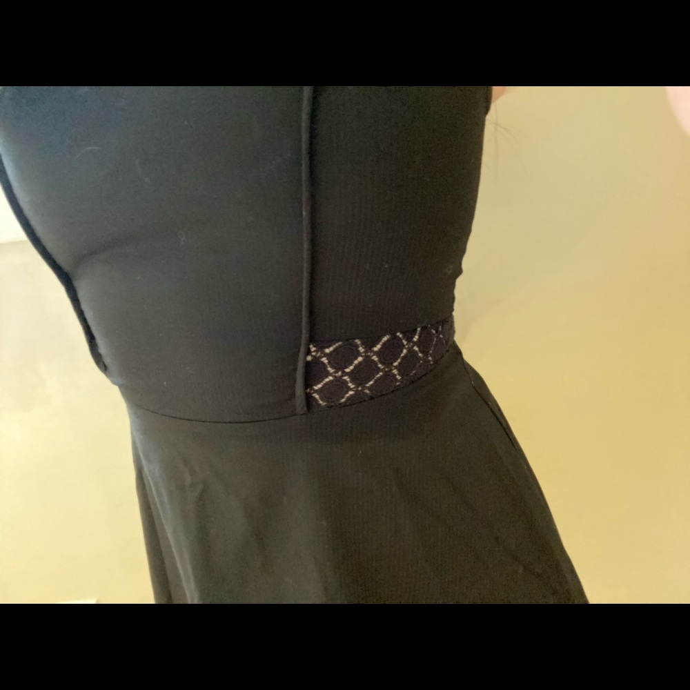 Little Black Dress M Lace Cut Out Tank Midi Moto Zipper Back LBD Mini Party S M - Picture 7 of 11